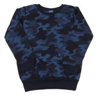 Tmavomodro-svetlomodrá vzorovaná army mikina Kiki&Koko