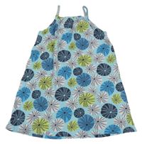 Modro-bielo-zelené vzorované šaty Kids