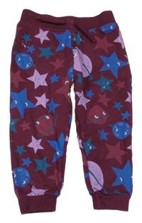 Vínové tepláky s hviezdami a planetami Primark