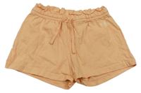 Lososové bavlnené paper bag kraťasy s motýlom Lupilu