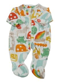 Bílý fleecový overal se zvířaty Next