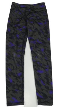Antracitovo-fialové vzorované športové legíny H&M