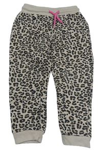 Světlebéžovo/hnědo-černé vzorované tepláky Kiki&Koko