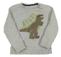 Sivá mikina s dinosaurom Mothercare