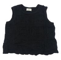 Čierna pletená crop vesta F&F