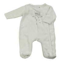 Biely zamatový overal s mrakem C&A