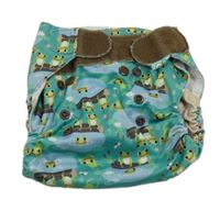 Zelené kalhotky se žabkami na látkové pleny 