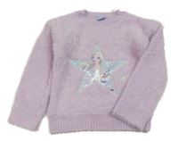 Fialový chlpatý sveter s hvězdou - Frozen