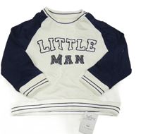 Nové - Bielo-tmavomodrá mikina s nápisom Nutmeg