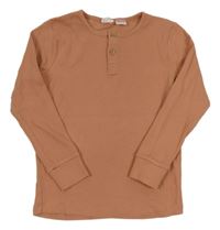 Ružové rebrované tričko s gombíkmi Zara