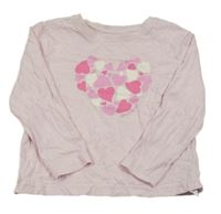 Světlerůžové triko se srdíčky Primark
