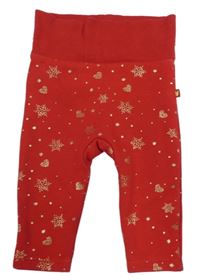 Červené tepláky se srdíčky a hvězdami Disney