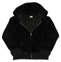 Černá kožešinová podšitá bunda s kapucí F&F