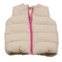 Svetloružová šušťáková zateplená vesta Ergee