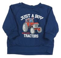 Tmavomodrá mikina s traktorom