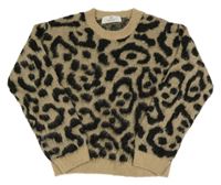 Béžovo-čierny vzorovaný pletený sveter H&M