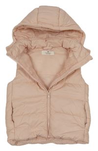 Světlerůžová šusťáková zateplená vesta s kapucí H&M
