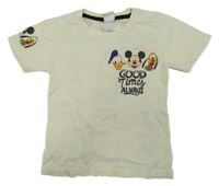 Béžové tričko s Mickeym a kamarády Zara 