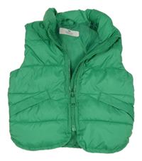 Zelená šušťáková prešívaná zateplená vesta H&M