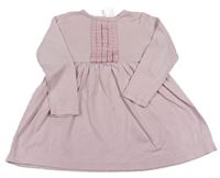 Svetloružové bavlnené šaty s nášivkou zn. H&M