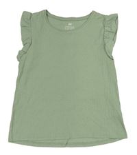 Zelenošedé rebrované tričko H&M