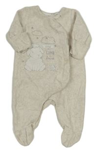 Béžový sametový overal s ovečkou Mothercare
