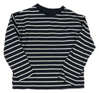 Tmavomodro-biela pruhovaná mikina Zara