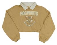 Béžová crop mikina s erbem a límečkem - Harry Potter H&M