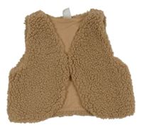 Béžová huňatá podšitá vesta Topolino
