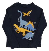 Tmavomodré tričko s dinosaurami C&A