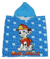 Azurové froté osuškové pončo s Paw Patrol a kapucňou