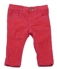 Růžové manšestrové elastické kalhoty Babiesrus