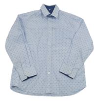 Světlemodro-bílá proužkovaná vzorovaná košile 