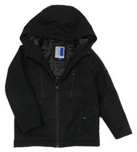 Černá šusťáková zateplená bunda s kapucí Jack & Jones