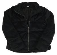 Černá plyšová prošívaná zateplená bunda Tu