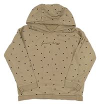 Béžová mikina s bodkami a kapucňou George