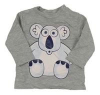 Sivá melírovaná mikina so zvieratkom