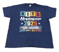 Tmavomodré tričko s nápisom Fruit of the Loom