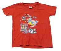 Červené tričko s potlačou