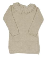 Béžové vzorované pletené šaty s volánikmi Primark