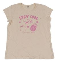 Svetloružové tričko s obrázkami a nápisom Kiabi