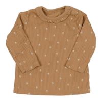 Oranžovobéžové rebrované tričko s kvietkami George