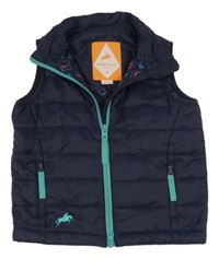 Tmavomodrá šusťáková prošívaná zateplená vesta Harry Hall