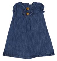 Tmavomodré rifľové šaty s volánikmi Next