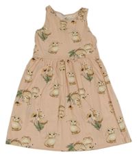 Svetlooranžové bavlnené šaty so zajačikmi H&M