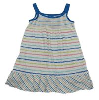 Bielo-farebné pruhované bavlnené šaty Topolino