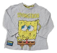 Sivé melírované tričko so Spongebobem