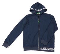 Tmavomodrá prepínaci mikina s kapucňou S. Oliver
