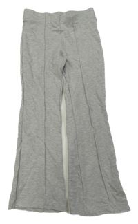 Sivé melírované flare nohavice s pukmi H&M