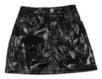Čierna koženková lesklá sukňa Primark